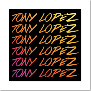 Tony Lopez Logo name rainbow - Tiktok Lopez brothers Posters and Art